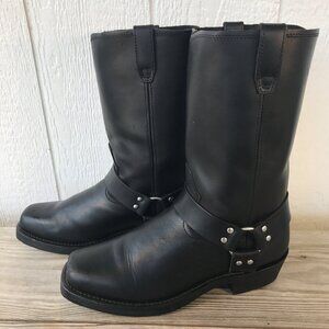 Dingo Dean Mens Black Leather Motorcycle Biker Harness Riding Boots 13 D DI19057